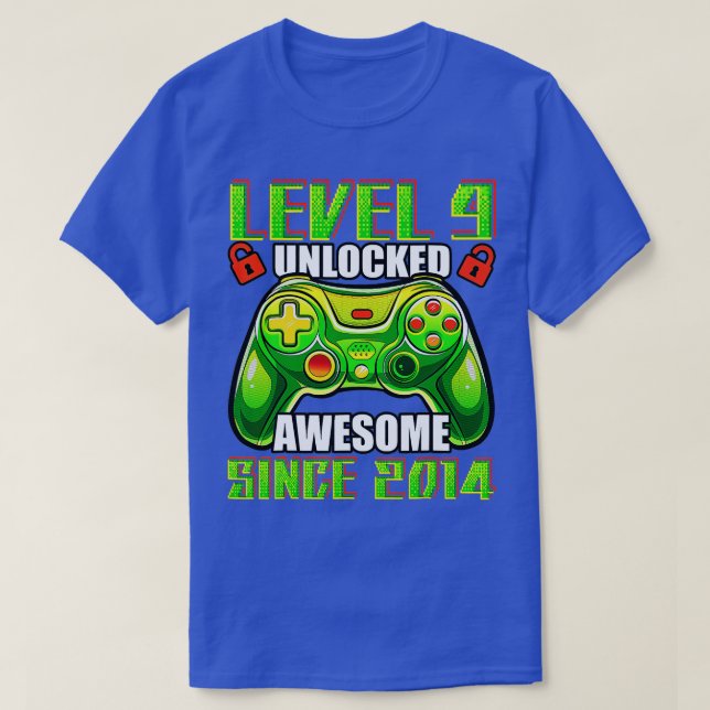 Level 9 Unlock Phantastisch 2014 Videospiel 9. Geb T-Shirt (Design vorne)
