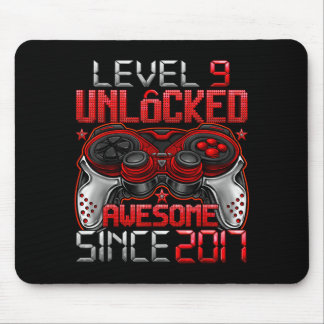Level 9 Unlocked 9 Year Old For Boys 9th Birthday  Mousepad