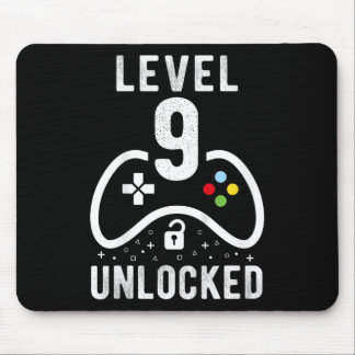 Level 9 Unlocked Video Game 9th Birthday Gift  Mousepad