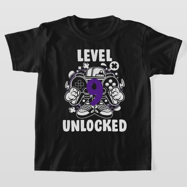 Level 9 Unlocks Videospiel 9. Geburtstag Shirt Gi (Ablage )