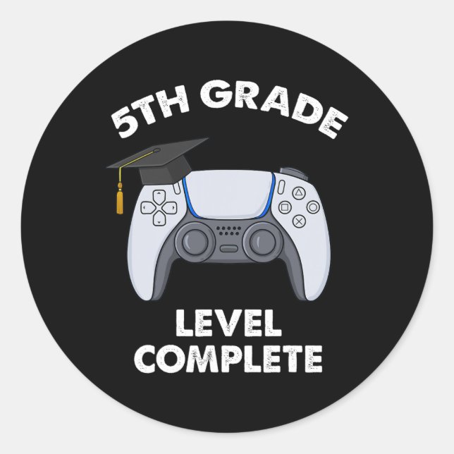 Level Abschluss Gamer Boys Sch Runder Aufkleber (Vorderseite)