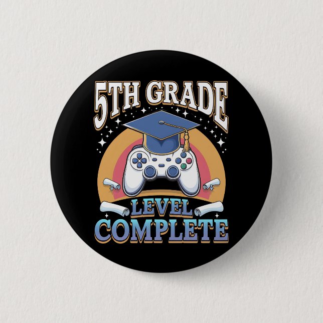 Level Abschluss Gaming Gamer Button (Vorderseite)