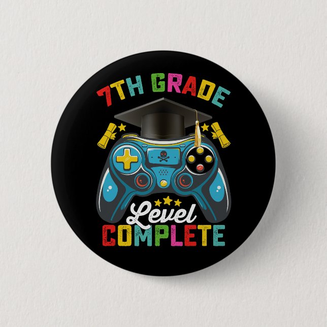 Level Abschluss Gaming Gamer Button (Vorderseite)
