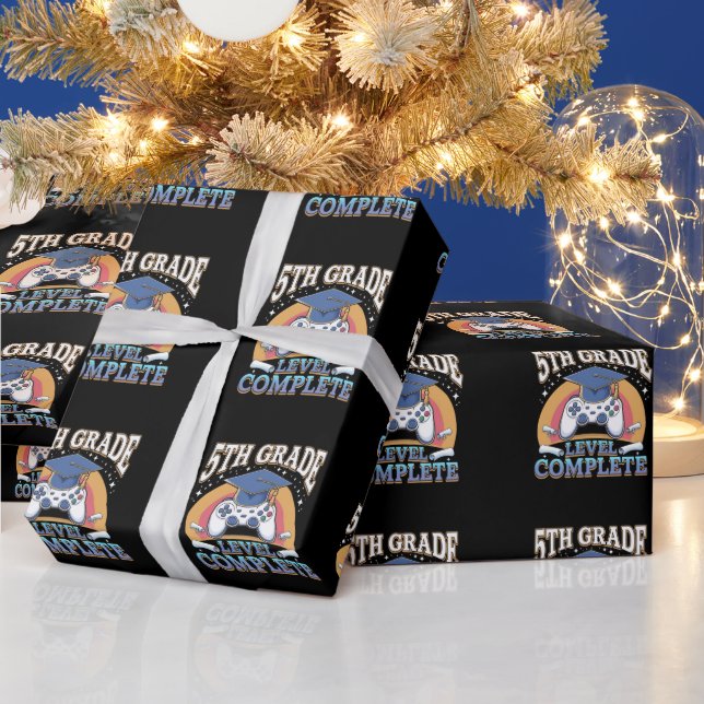 Level Abschluss Gaming Gamer Geschenkpapier (Feiertage)