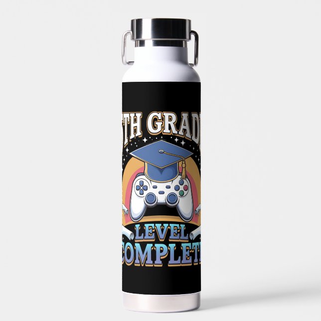 Level Abschluss Gaming Gamer Trinkflasche (Vorne)