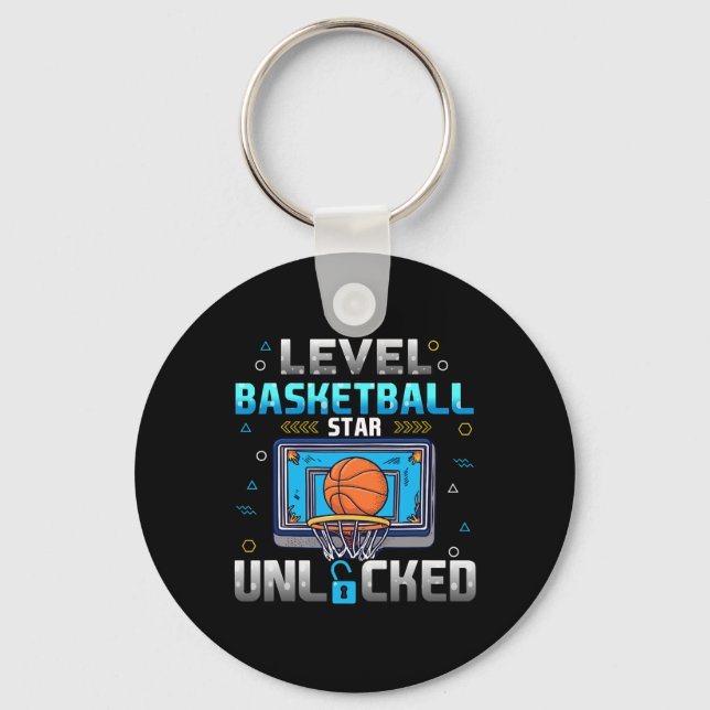 Level Basketball Star Unlocked Boys Men Gamer  Schlüsselanhänger (Vorderseite)