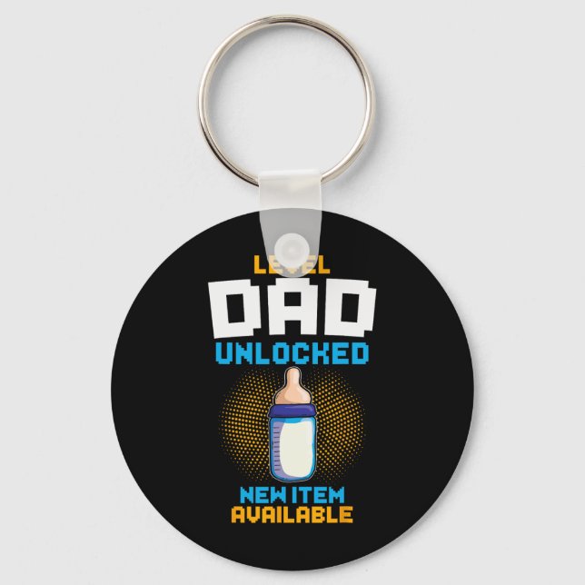 Level Dad Unlocked Pregnancy Announcement Gamer Fa Schlüsselanhänger (Vorderseite)