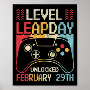 Level Leap Day Entsperrt Video Game Controller Gam Poster