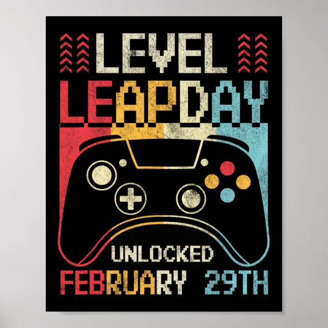 Level Leap Day Entsperrt Video Game Controller Gam Poster (Vorne)