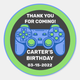 Level Unlock Birthday Gamer Personalisiert Runder Aufkleber