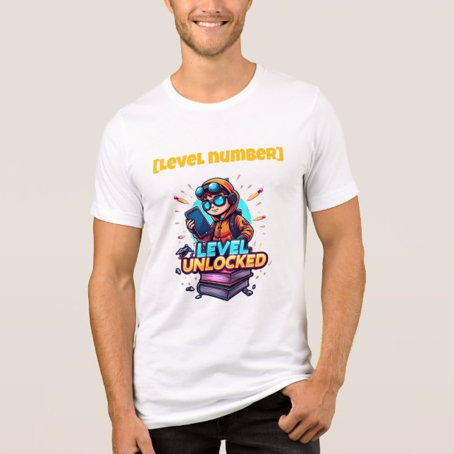 Level Unlocks School T - Shirt - individuell anpas (Vorderseite)