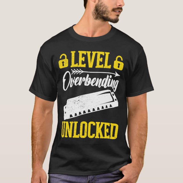 Level Unverriegelung Überbiegen Harmonica Player T-Shirt (Vorderseite)