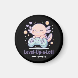 Level-Up-a-Lotl Süßer Gamer Axolotl Kawaii Gemütli Magnet