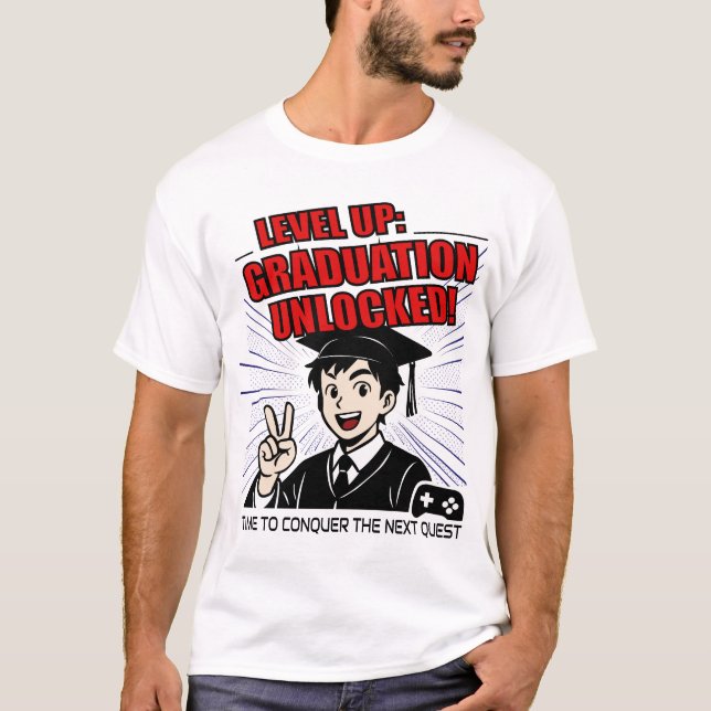 Level Up: Abschluss entsperrt! Gamer Anime T - Shi T-Shirt (Vorderseite)