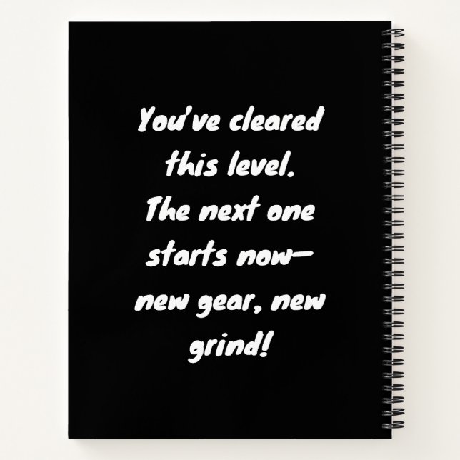 Level Up Abschluss Notebook - Life Goals Journal Notizbuch (Rückseite)