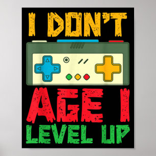 Level Up Beim Spielen Von Videospielen Gamer Gebur Poster