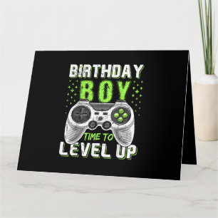Level Up Birthday Boy Video Game Karte