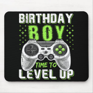 Level Up Birthday Boy Video Game Mousepad
