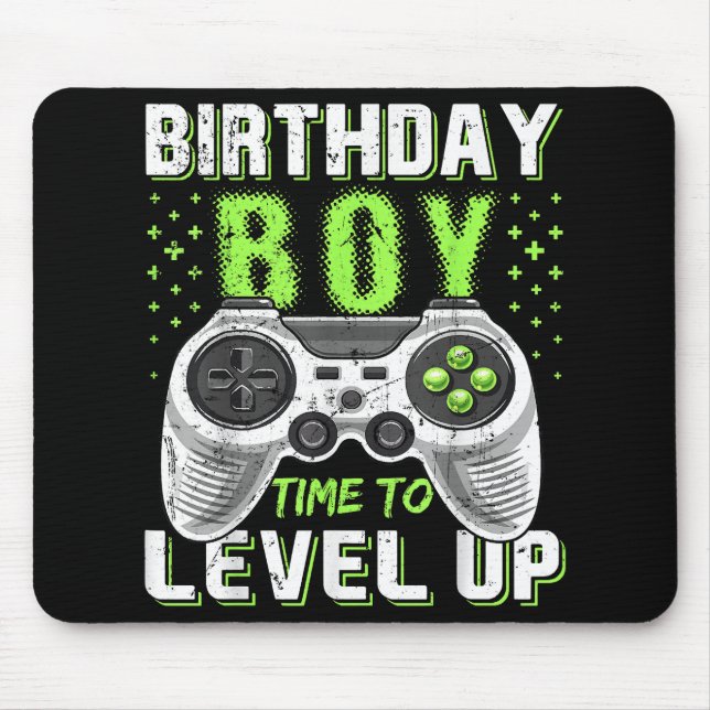 Level Up Birthday Boy Video Game Mousepad (Vorne)