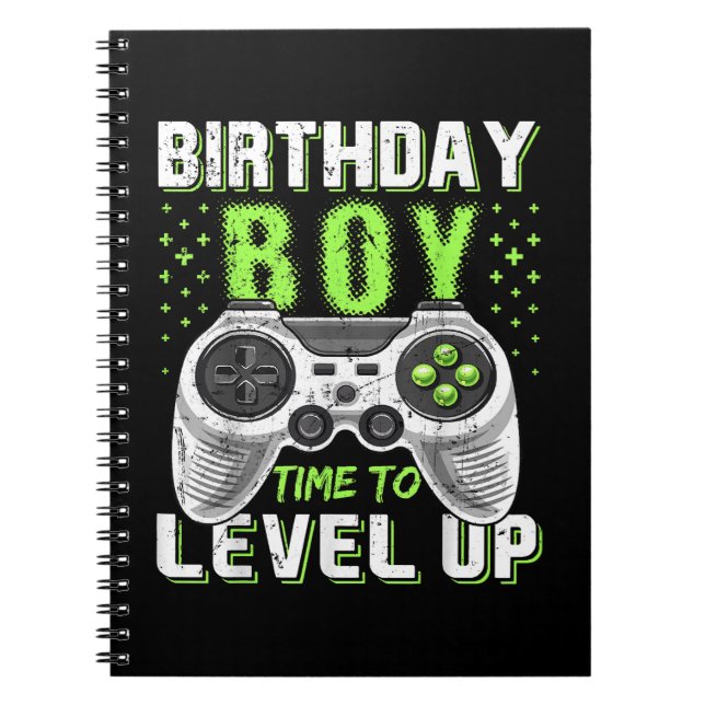 Level Up Birthday Boy Video Game Notizblock (Vorderseite)