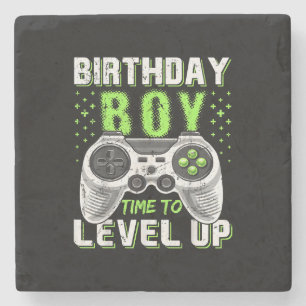 Level Up Birthday Boy Video Game Steinuntersetzer