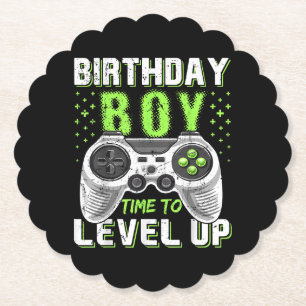 Level Up Birthday Boy Video Game Untersetzer