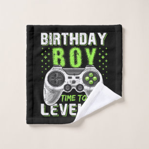 Level Up Birthday Boy Video Game Waschlappen