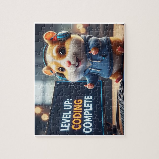 Level Up Coding Complete – Cute Gamer Hamster Prog (Vertikal)