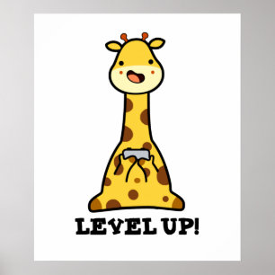 Level Up Funny Giraffe Pub Poster