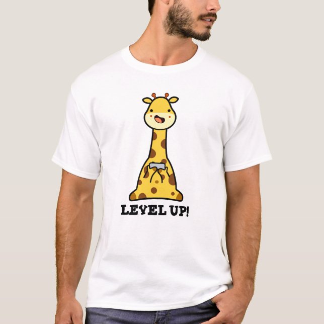 Level Up Funny Giraffe Pub T-Shirt (Vorderseite)