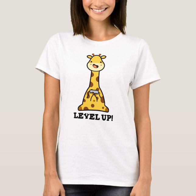 Level Up Funny Giraffe Pub T-Shirt (Vorderseite)