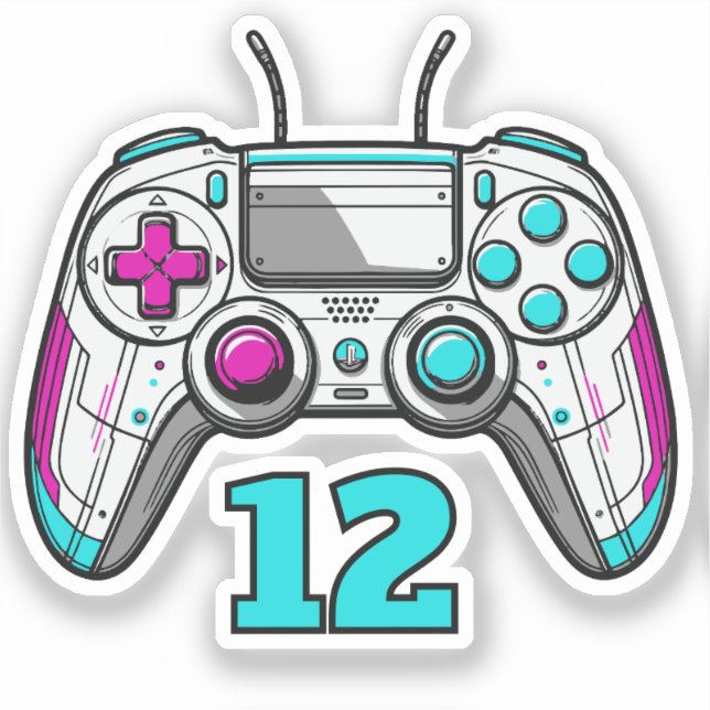Level Up Gamer Birthday – Video Game Party Favor  Aufkleber (Vorderseite)
