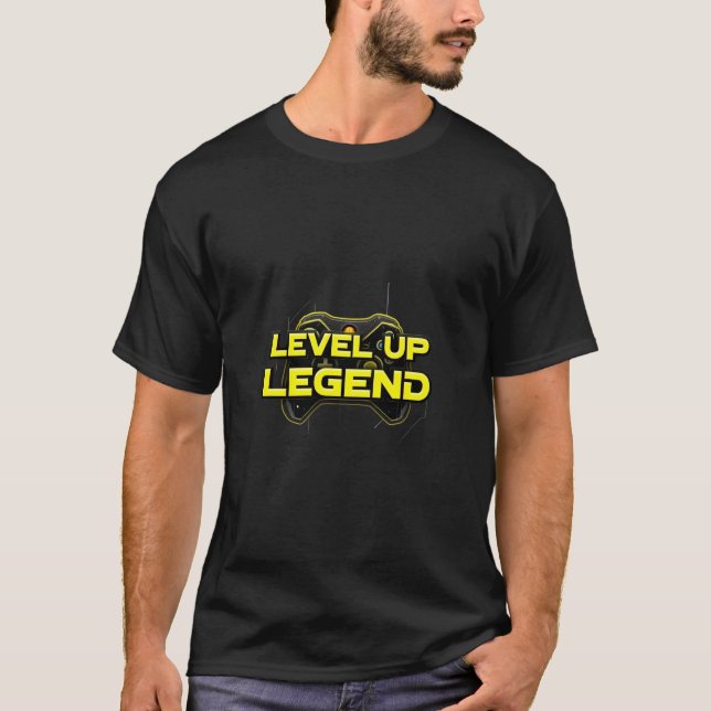 Level Up Legend Gamer Controller Design T-Shirt (Vorderseite)