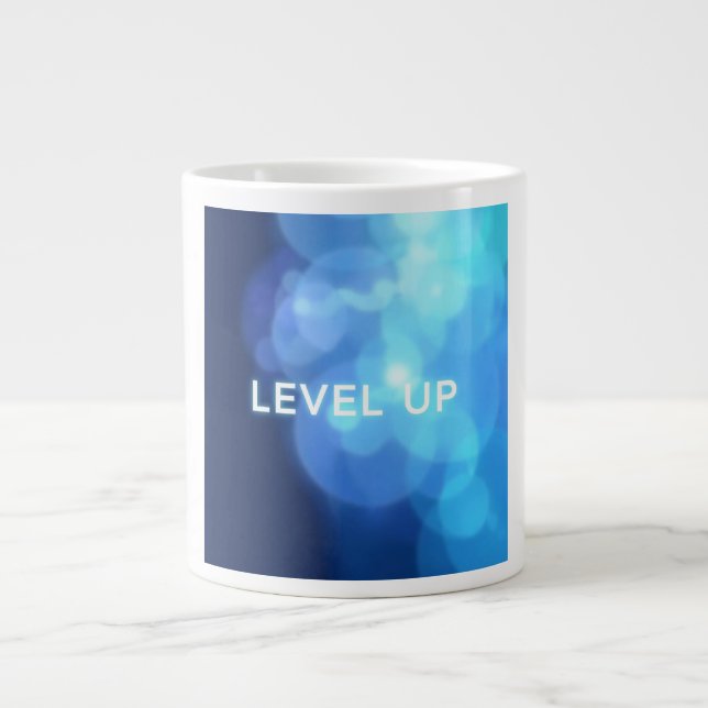 Level Up Mentalität Jumbo-Tasse (Vorderseite)