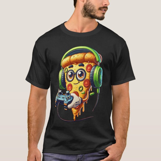 Level Up mit dem Pizza Gamer Icon! T-Shirt (Vorderseite)