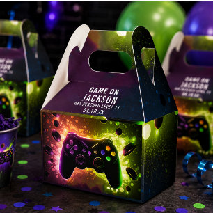 Level Up! Neon Video Game Birthday Party Geschenkschachtel