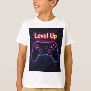 Level Up Neongamer Controller - Retro Pixel Art T T-Shirt