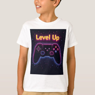 Level Up Neongamer Controller - Retro Pixel Art T T-Shirt