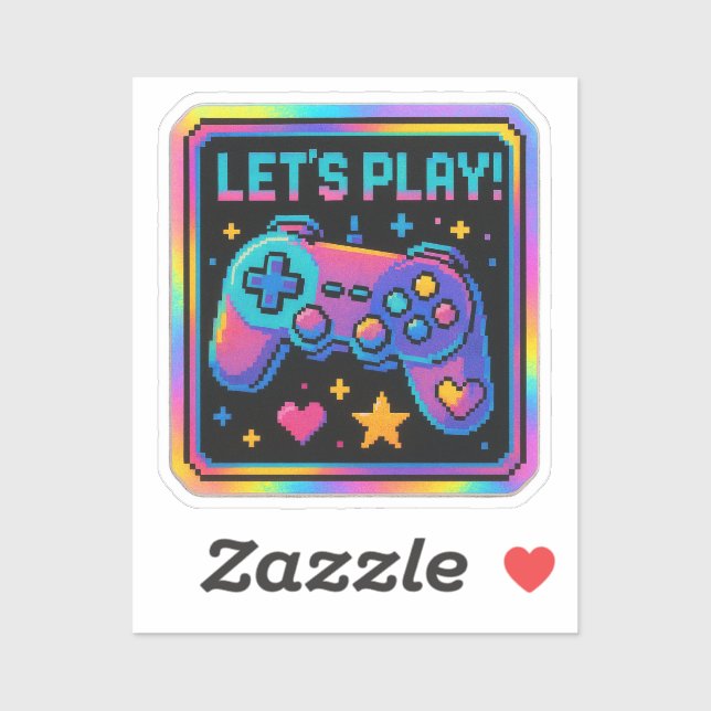 LEVEL UP Pixel Art Gamer Badge Aufkleber (Blatt)