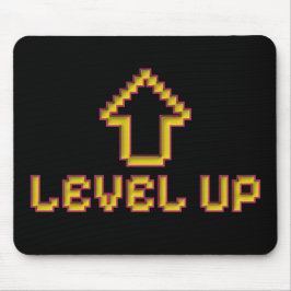 Level Up Pixel Mausepad Retro Gamer Schwarz Mousepad