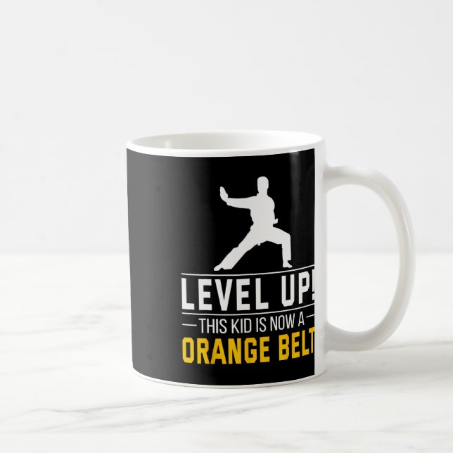 Level Up! This Kid Is Now A Orange Belt Karate Awa Kaffeetasse (Rechts)