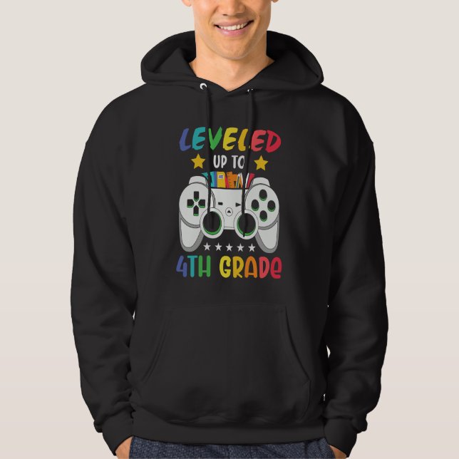 Level Up To 4th Grade Video Game Kids Back to Scho Hoodie (Vorderseite)