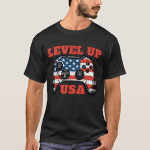 Level Up, USA: Zeigen Sie Ihre Gaming-Fähigkeiten  T-Shirt