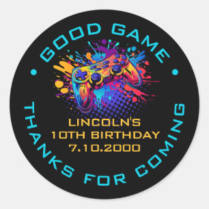 Level-Up-Video-Game-Controller Runder Aufkleber