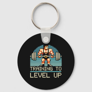 Level Up Videospiel Gamer Fitnessstudio Workout Ga Schlüsselanhänger