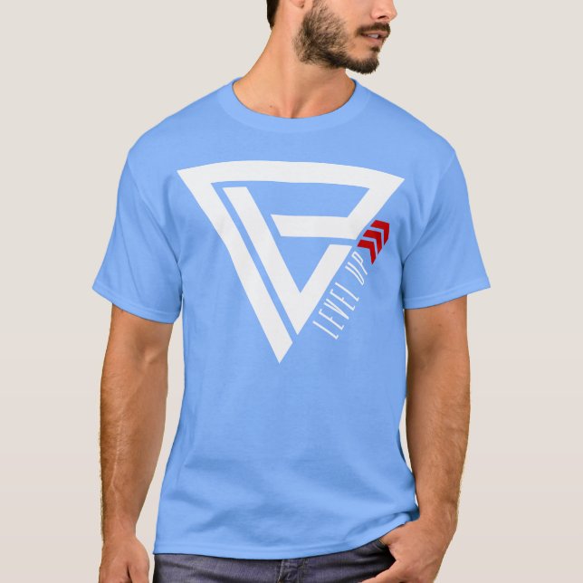 LEVEL UP weiß retro T-Shirt (Vorderseite)
