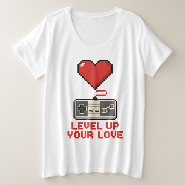 Level Up Your Love, Retro Pixel Gaming Design (Design devant)