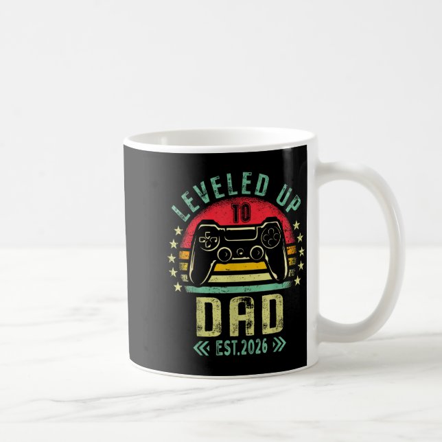 Leveled Up To Dad 2026 Promoted To Daddy Level Unl Kaffeetasse (Rechts)