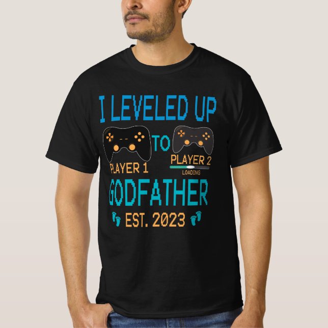 Leveled Up To Godfather 2023, New Godfather Gaming T-Shirt (Vorderseite)