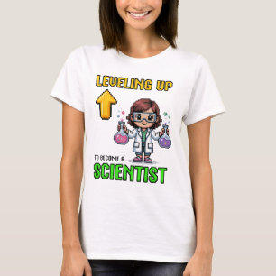Leveling Up Scientist Ck Zur Schule Lustiger Gamer T-Shirt
